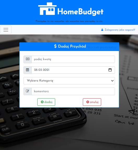homebudget_dodaj_przychod